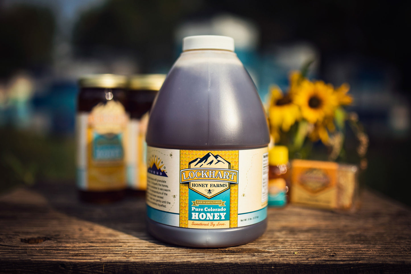 5lb honey jug Lockhart Honey Farms